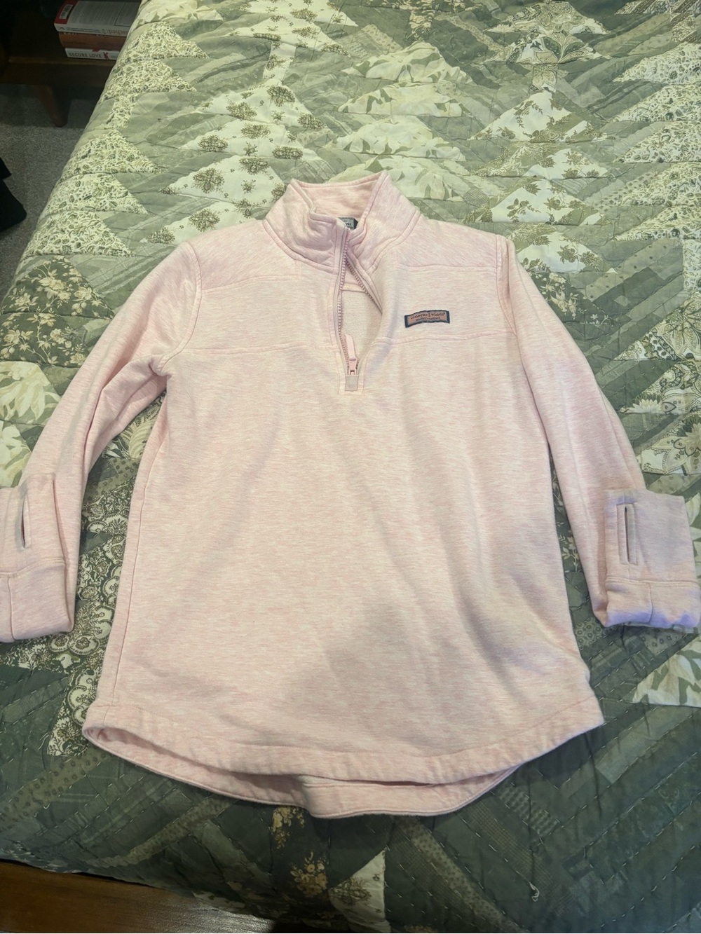 Vineyard Vines Light Pink Quarter-Zip Pullover